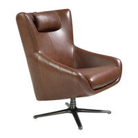 COGNACBRAUNER Leder-Drehsessel 76/90/100 cm - Dunkelgrau/Braun, Leder (76/100/90cm) - ANGEL CERDA