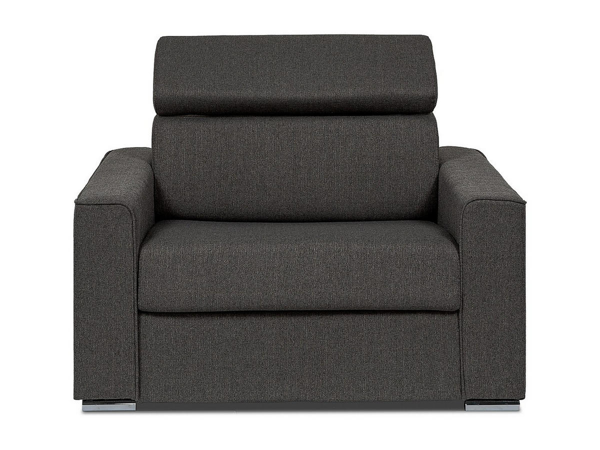 SCHLAFSESSEL mit Matratze - Liegefläche 70 cm - Matratze 14 cm - Stoff - Grau - VIZIR - Grau, Textil (127/110/223cm) - Vente-Unique