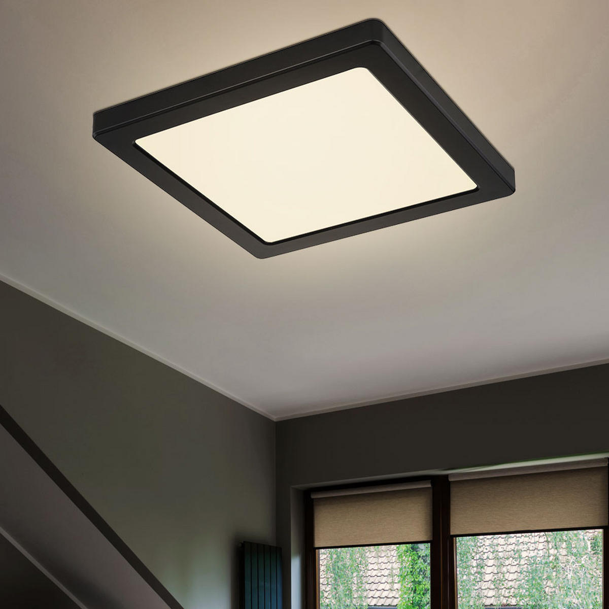 LED DECKENLEUCHTE Lasse Kunststoff Schwarz - Schwarz, Kunststoff (21.7/21.7/1.7cm)