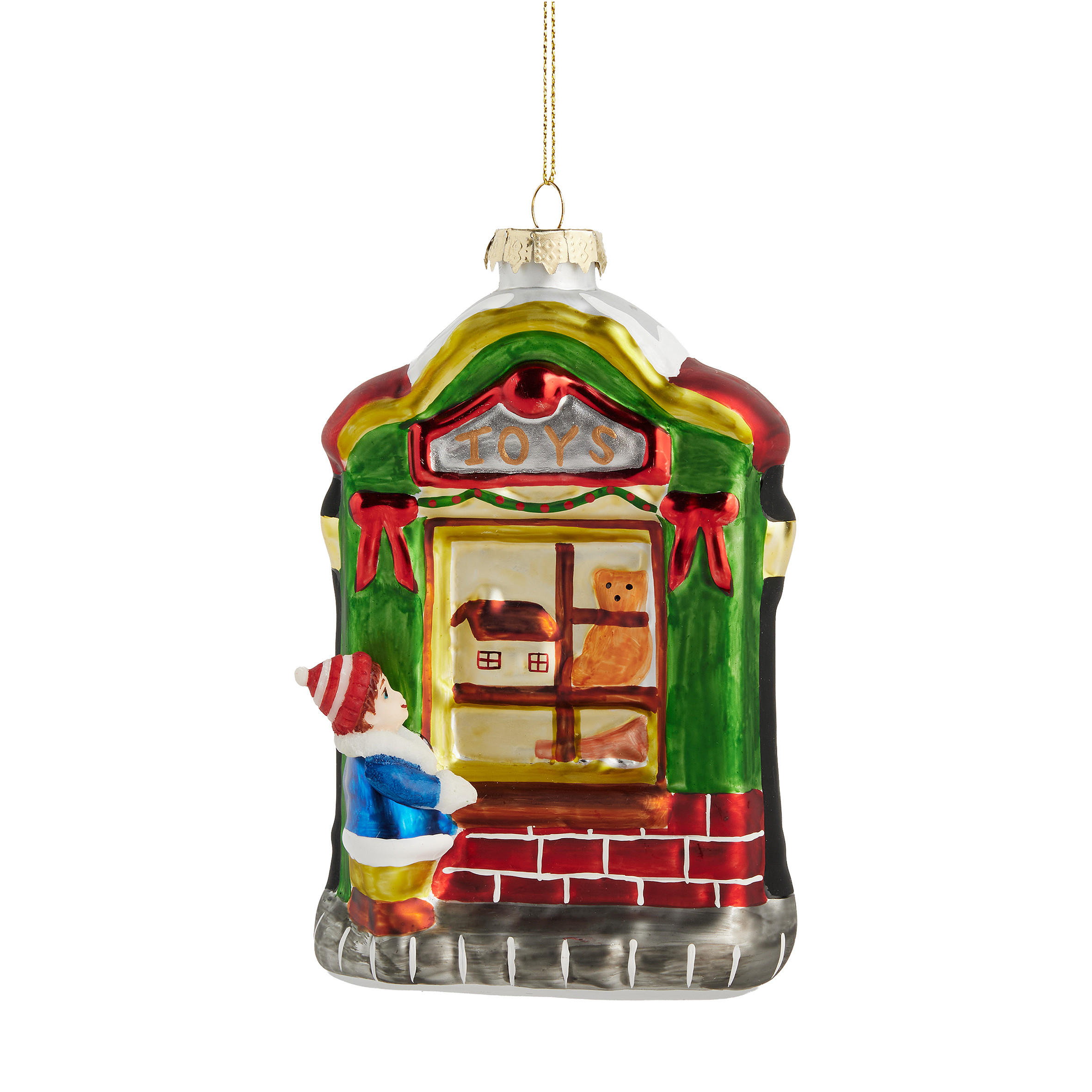 GLASKUGEL Vitrina, Mehrfarbig, 4.5 x 9.5 x 15 cm, Dekorative Weihnachtsdeko - Multicolor, Glas (9.5/4.5/15cm) - home&you