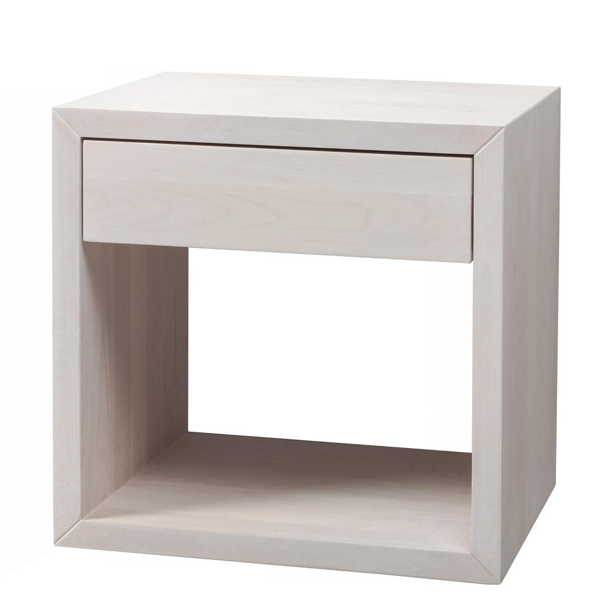 NACHTTISCH Hugo 2er Set, weiße Birke, 30/39/39 cm - Weiß, Holz (39/39/30cm) - WOODEK