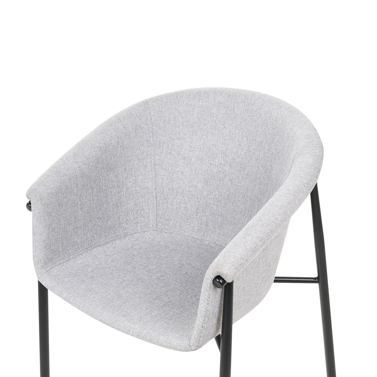 ESSZIMMERSTUHL 2er-Set Polyester Grau Ames - Grau, Textil/Metall (57/80/56cm) - Beliani