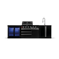OUTDOORKÜCHE Grillmaster selected 300/58/119cm - Schwarz Hochglanz, Metall (58/90/300cm) - Goriller