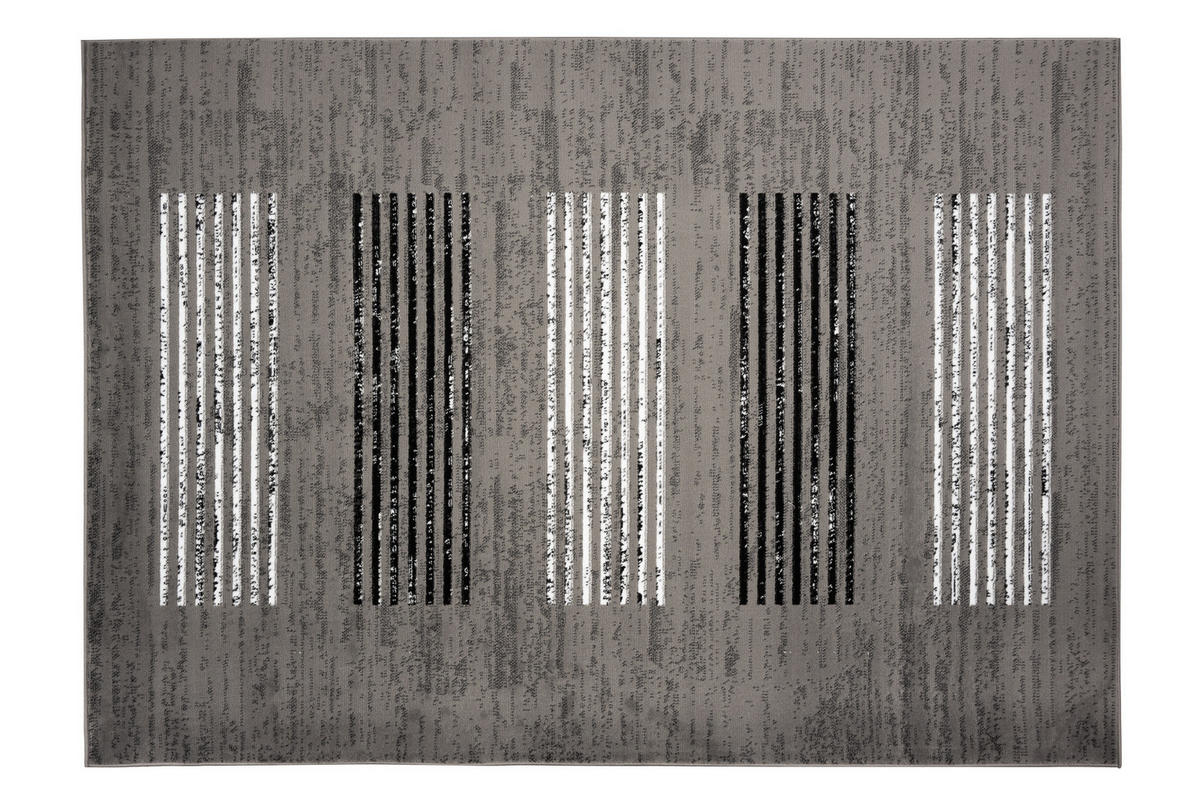 TEPPICH LUXURY Grau Geometrisch Streifen 140/200 cm - Grau, Textil (140/200cm) - Tapiso