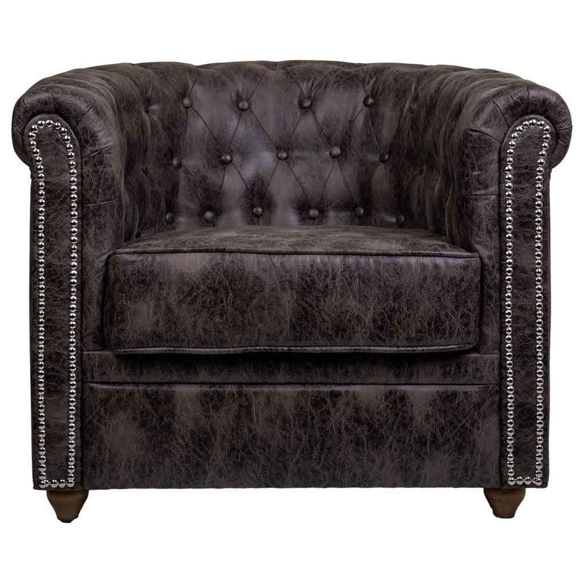 SESSEL gepolstert 80x80x48/72 cm - Braun, Textil (80/72/80cm) - Wanderlust