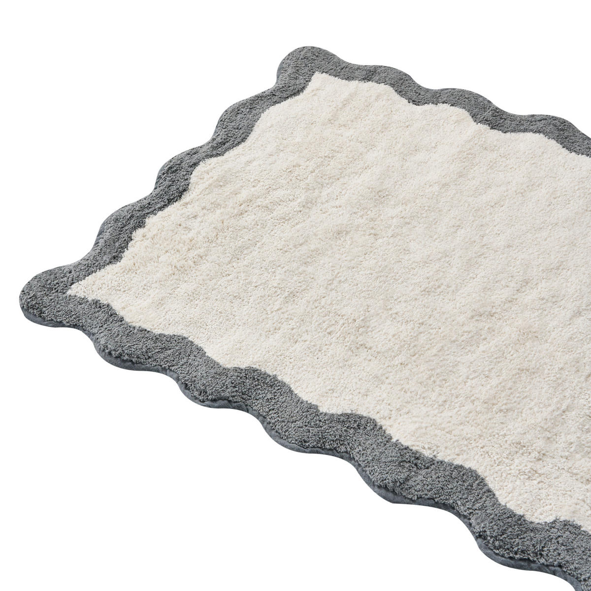 KOUPELNOVÁ PŘEDLOŽKA Šedá/Béžová 60/90 cm Bavlna Nangal - tmavě šedá/béžová, textil (60/90cm) - Beliani