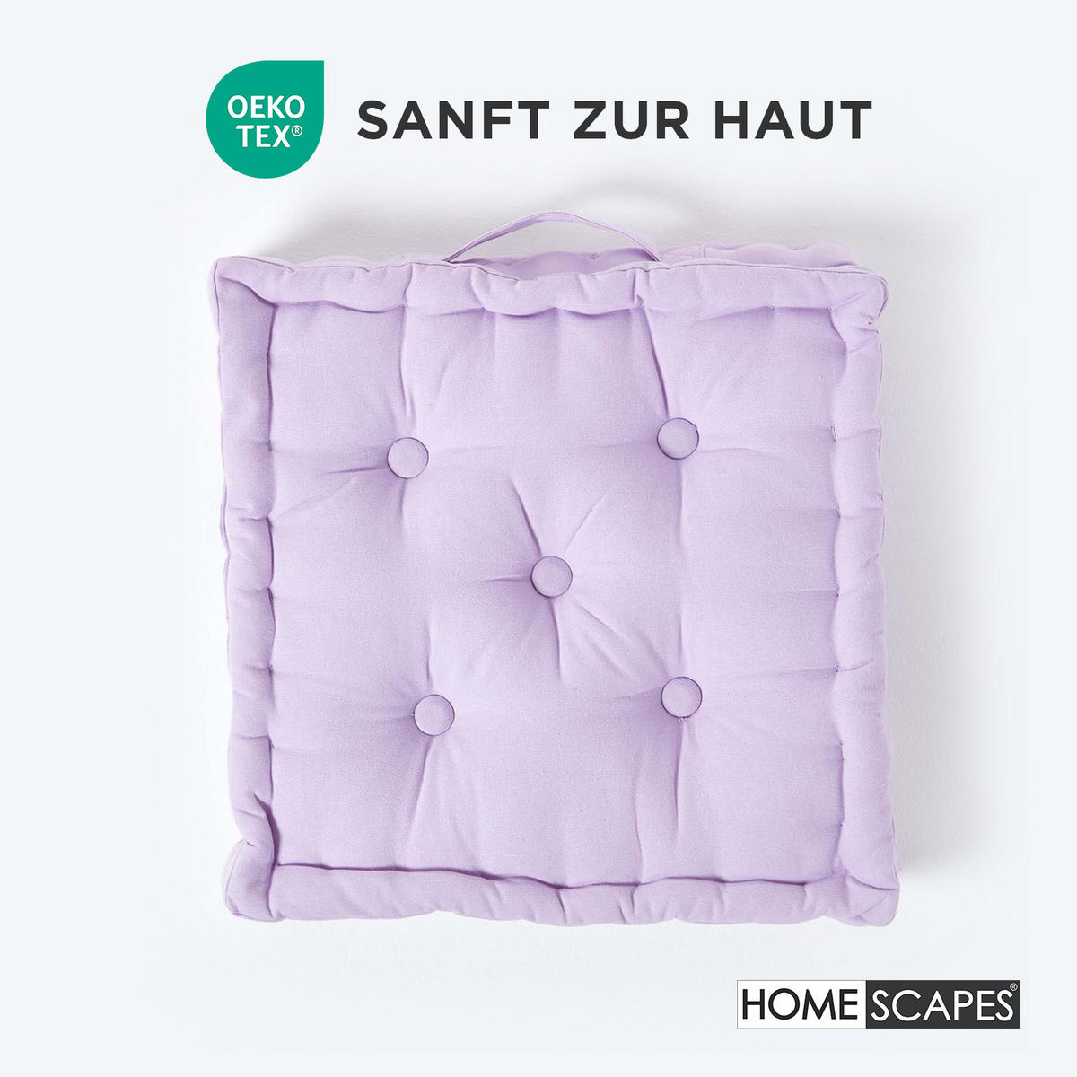 SITZKISSEN flieder 40/40/8 cm – Bodenkissen unifarben - Flieder, Textil (40/40/8cm) - Homescapes