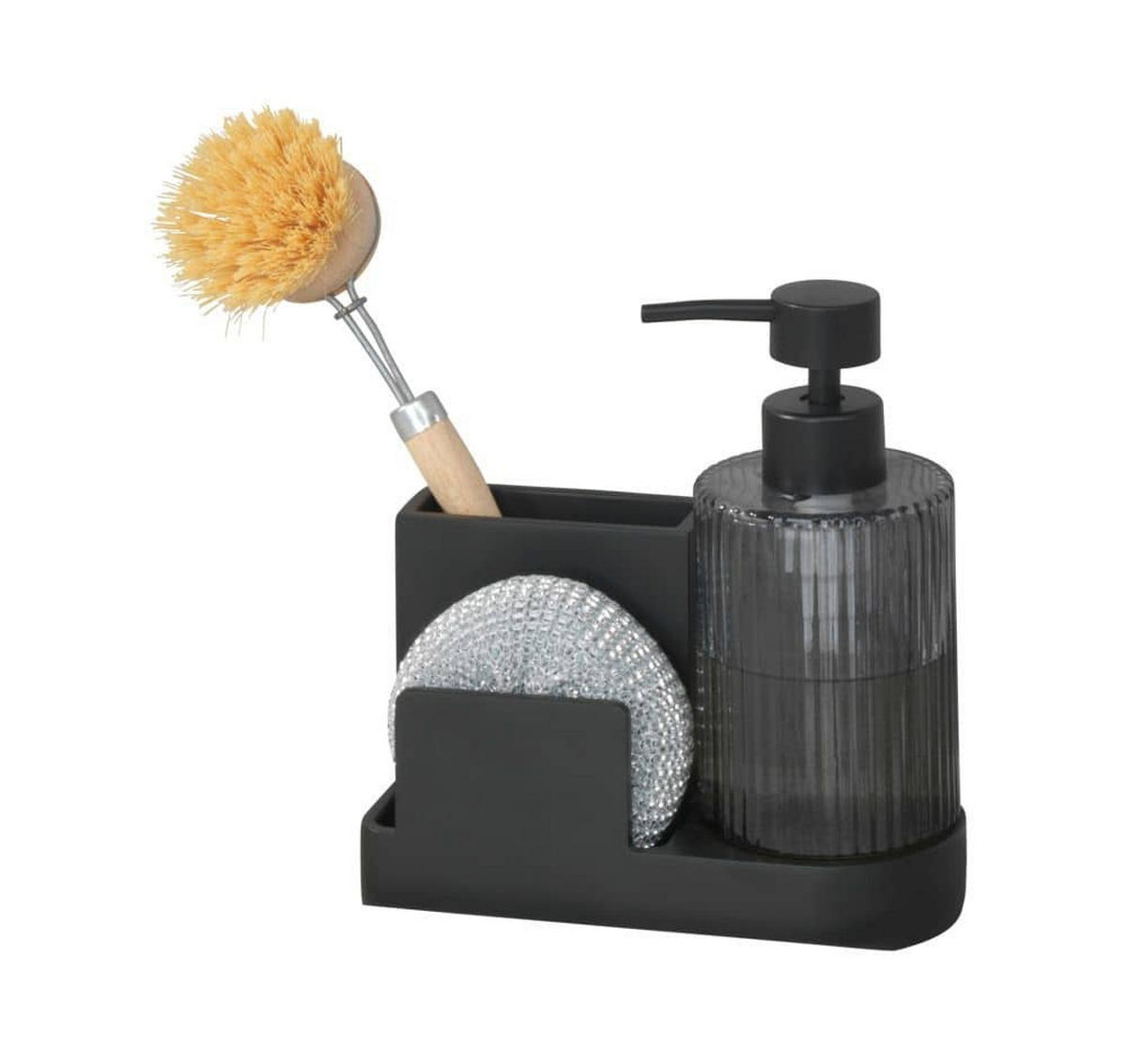 ORGANIZER mit Spender Pina 7,5/16/17 cm - Anthrazit, Kunststoff (16/17/7.5cm) - Wenko