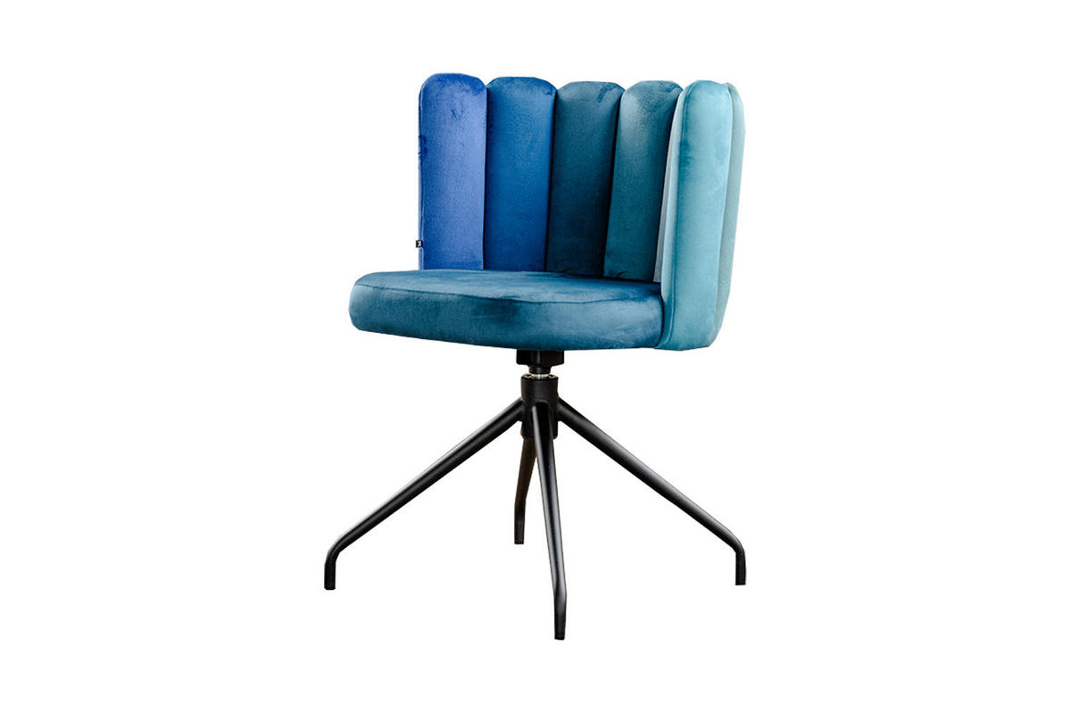ESSZIMMERSTUHL JADA Blau Velvet Drehbar (360°) - Blau, Kunststoff/Textil (58/79/55cm) - KAWOLA