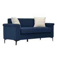2-SITZER-SOFA DE-35053 mit Leinenbezug Blau - Blau, Holzwerkstoff (73.5/81.5/172cm) - ComfortXL