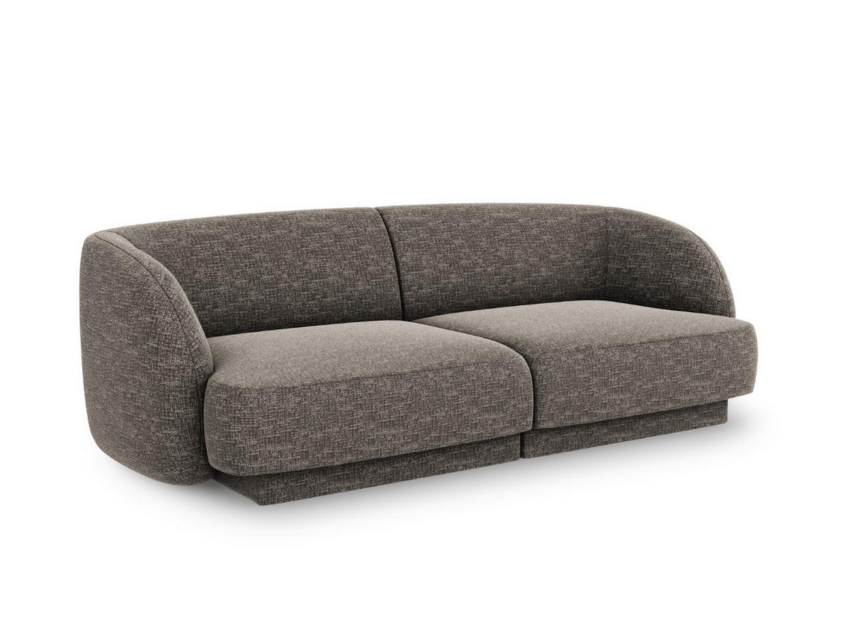 SOFA Miley aus Chenille-Stoff grau 2 Sitzplätze - Grau, Textil (90/70/180cm) - Micadoni