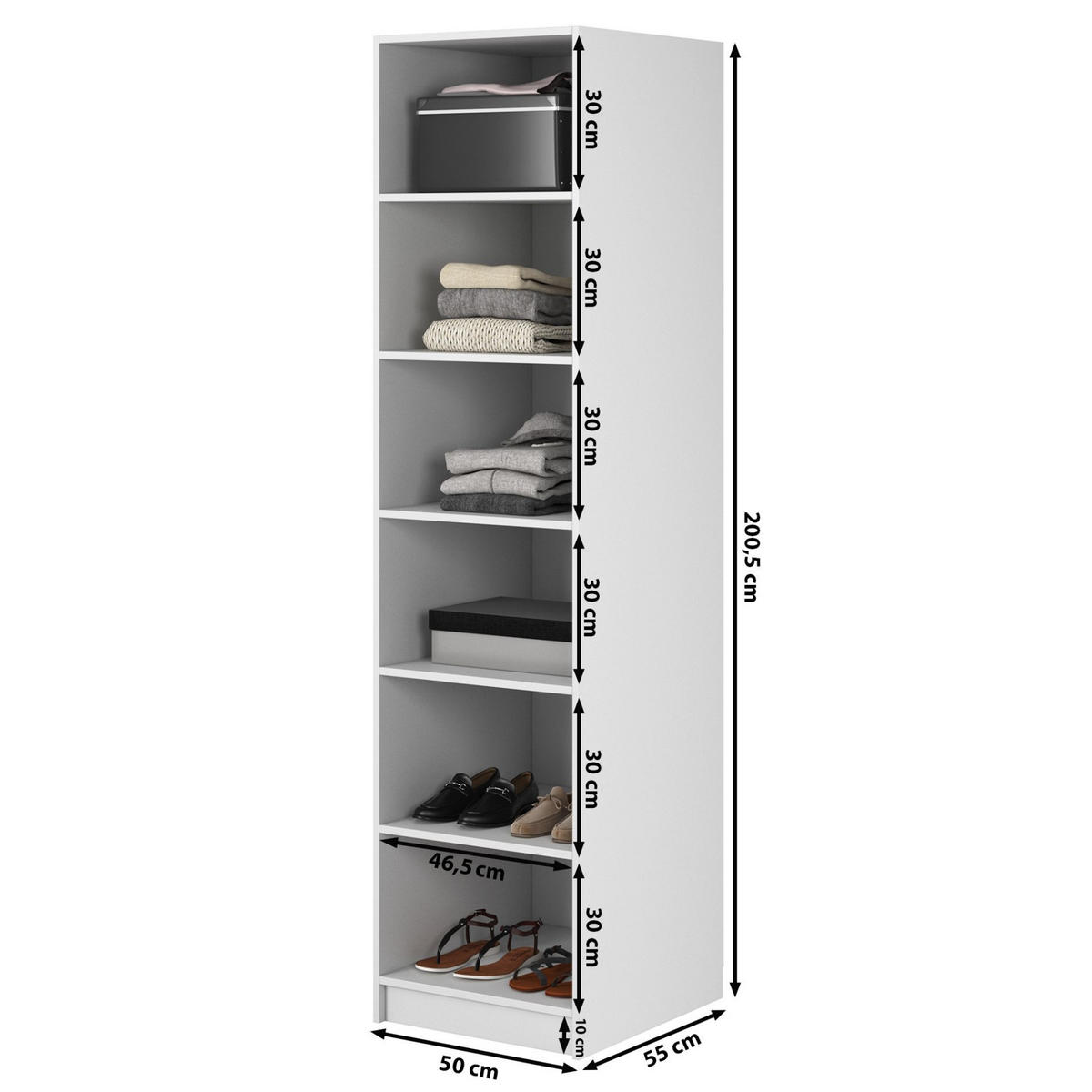 KLEIDERSCHRANK Frame Greige 50 cm - Taupe/Goldfarben, Holzwerkstoff/Metall (50/200.5/57cm) - Selsey
