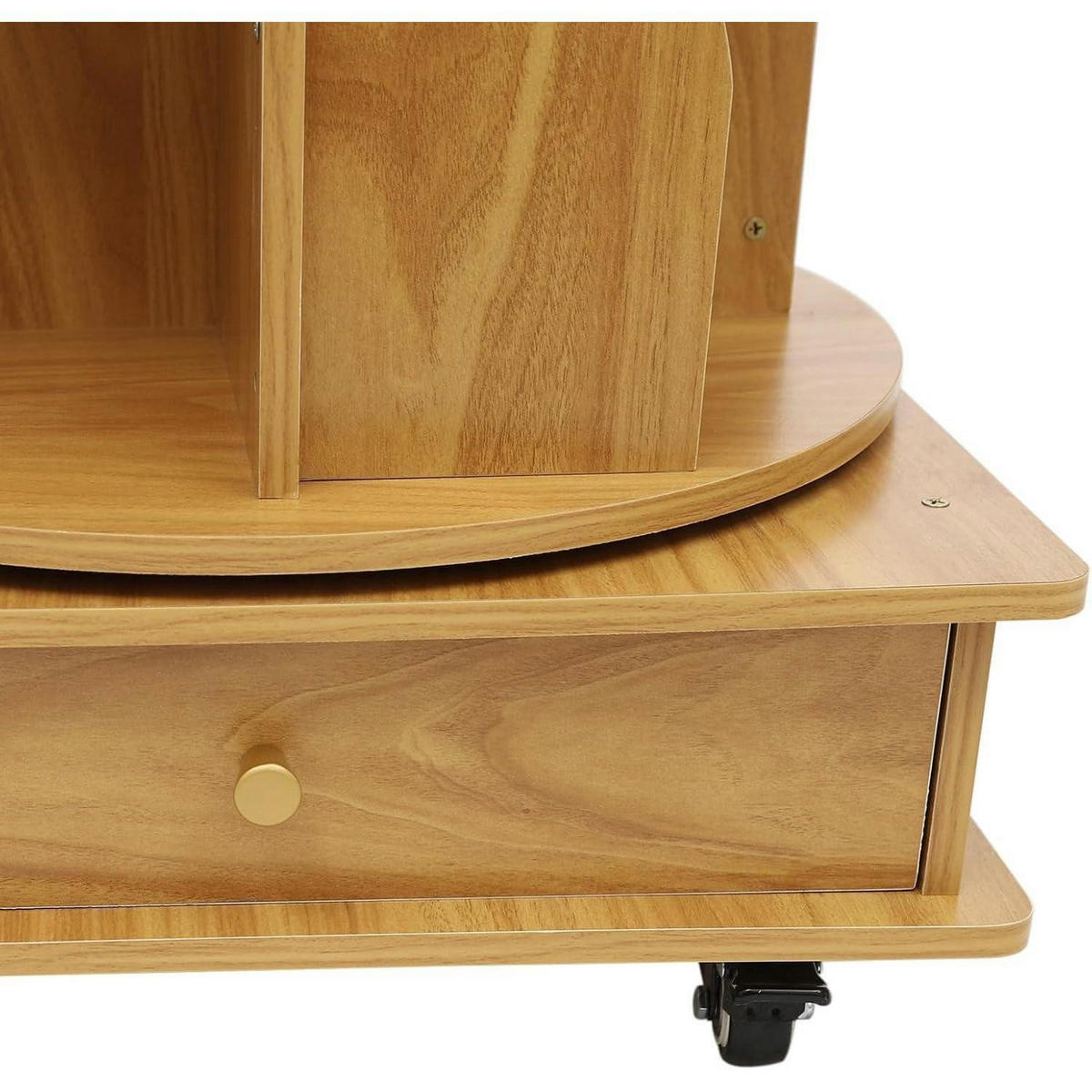 BÜCHERREGAL drehbar 4 Etagen Walnussoptik - Braun, Holz (46/142/46cm)