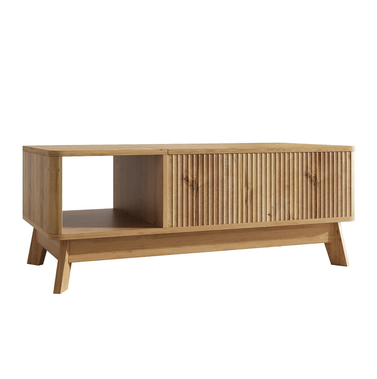 COUCHTISCH aus MDF 95x48x50 cm in Natur mit höhenverstellbarer Tischplatte - Naturfarben, Holzwerkstoff (95/48/50cm) - Modfu
