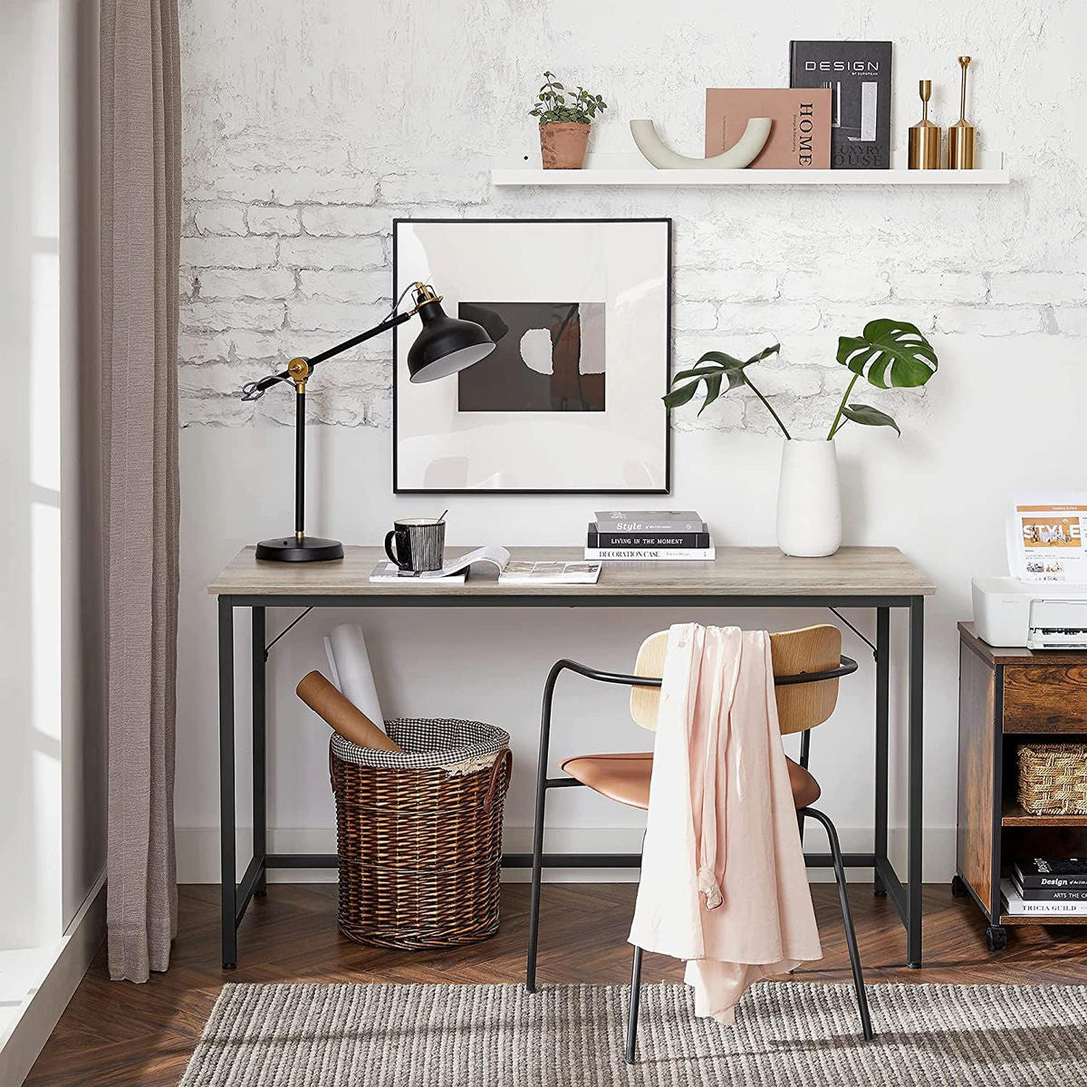 BÜROTISCH KINGSTON - Schwarz, Holzwerkstoff (140/60/75cm) - Hansiro