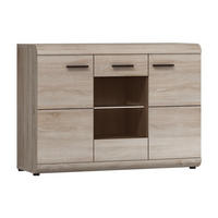 KOMMODE Link E eiche sonoma 120 / 42 / 86 cm - Braun/Sonoma Eiche, Holz/Holzwerkstoff (120/86/42cm) - Feldmann-Wohnen