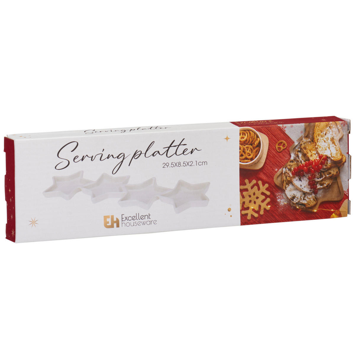SNACKPLATTE Stern 30/9 cm - Weiß, Keramik (8.5/2.1/29.5cm) - Excellent Houseware
