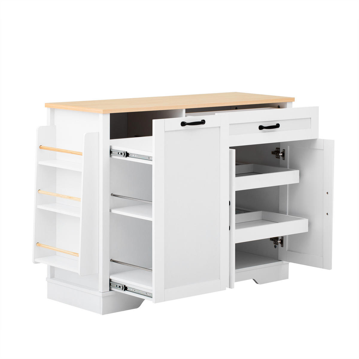 KÜCHENINSEL 115/40/87 cm weiß mit ausziehbaren Schubladen - Weiß, Holzwerkstoff (115/87/40cm) - OKWISH