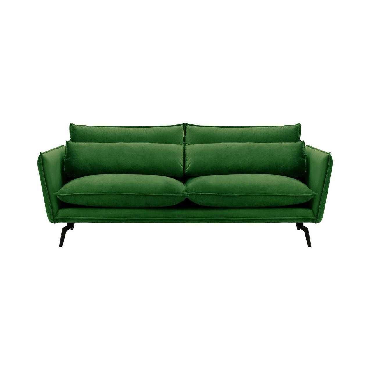 DREISITZER-SOFA Layla-Velluto 10 - Grün, Holz/Textil (237/95/98cm)