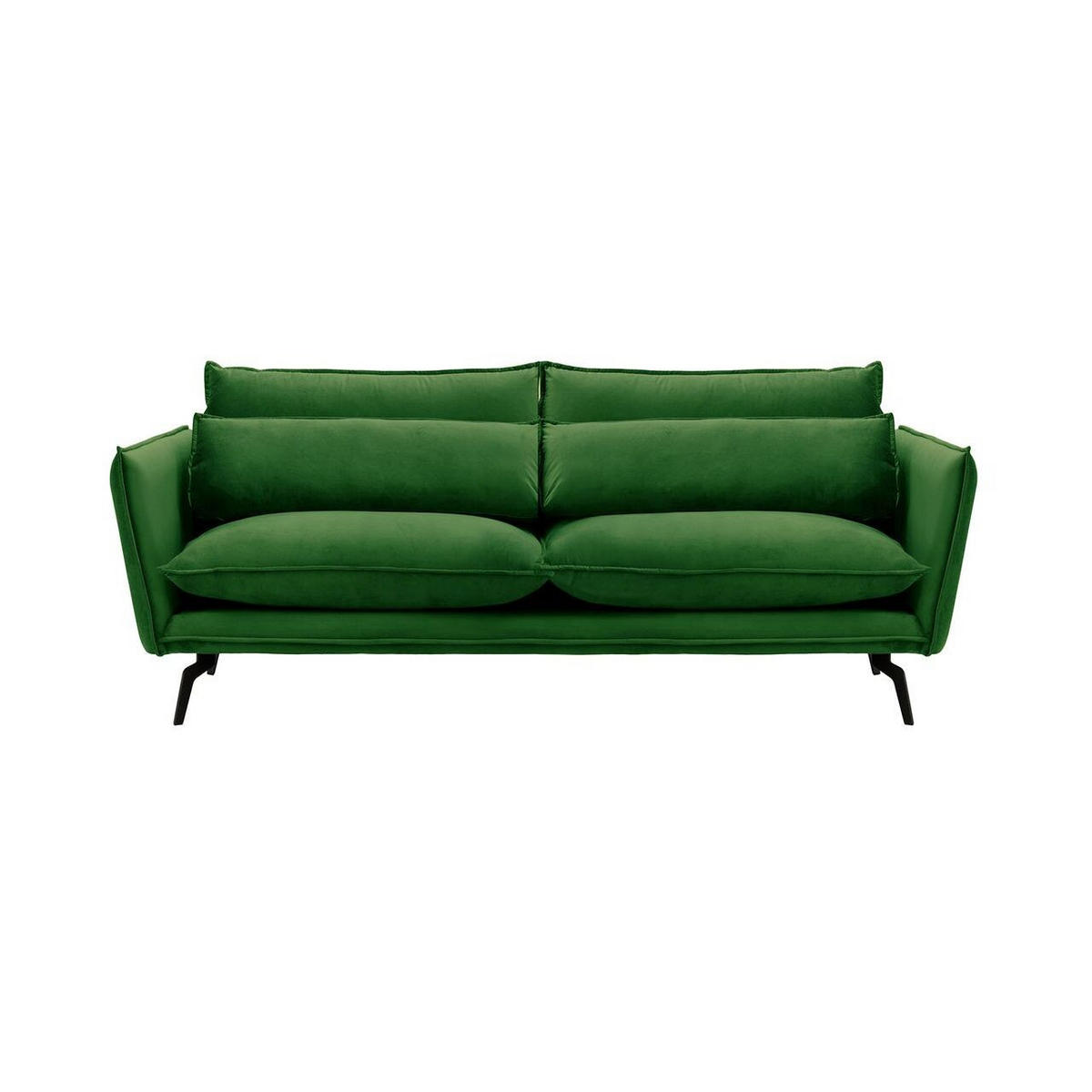 DREISITZER-SOFA Layla-Velluto 10 - Grün, Holz/Textil (237/95/98cm)