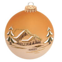 CHRISTBAUMKUGEL Winterdorf Fjornheim Goldfarbig 8cm (Glas / 1 Stk.) - Goldfarben, Glas (8/8/8cm)