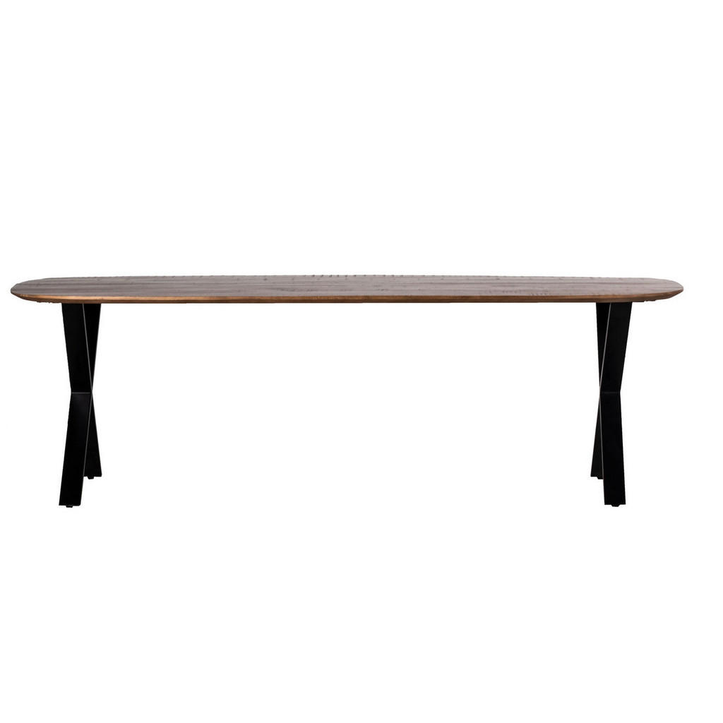 Thumbnail - Giga Meubel Esstisch, Braun, Holz, Oval,Bootsförmig, 100x100x200 cm, Esszimmer, Tische, Esstische
