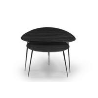COUCHTISCH mit organische form 2er-Set aus Mangoholz, schwarz - Schwarz, Holz (72/72/45cm) - Giga Meubel