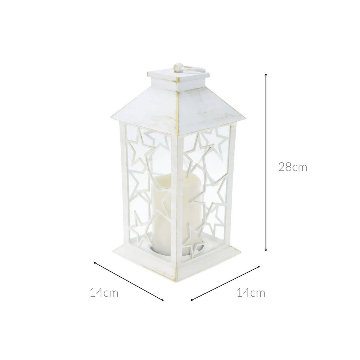 LATERNE LED Winter 28 cm - Weiß, Kunststoff (14/28/14cm) - Home Styling Collection