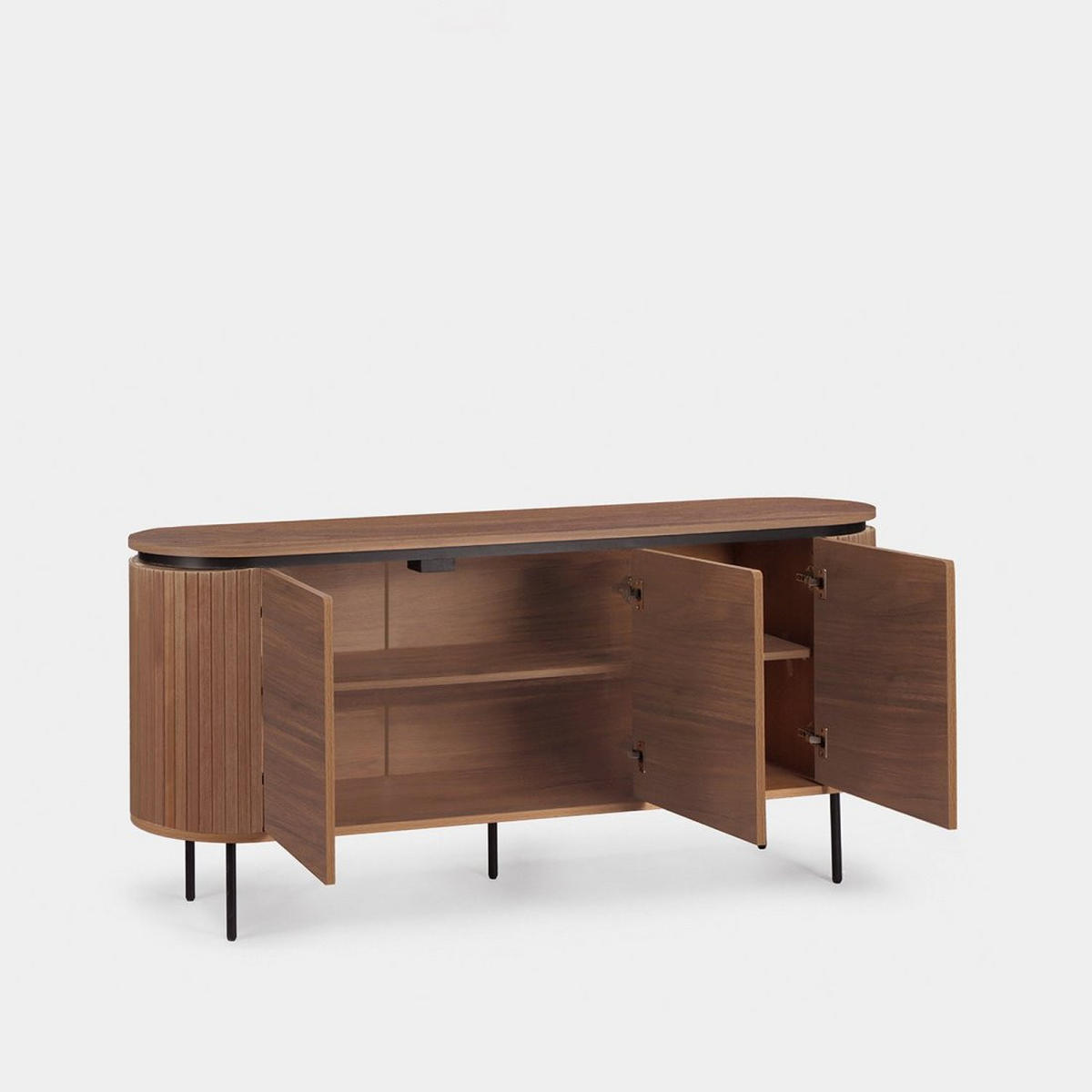 ANRICHTE NIEDRIGE Helios Walnuss 160 cm x 76 cm - Walnussfarben, Holzwerkstoff (160/76/40cm) - Klast Home