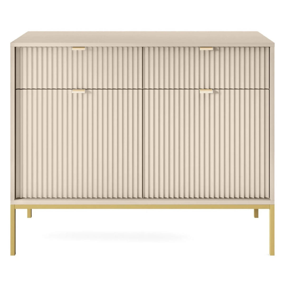VELLORE Sideboard - Beige/Goldfarben, Holzwerkstoff/Metall (104/83/39cm) - Selsey