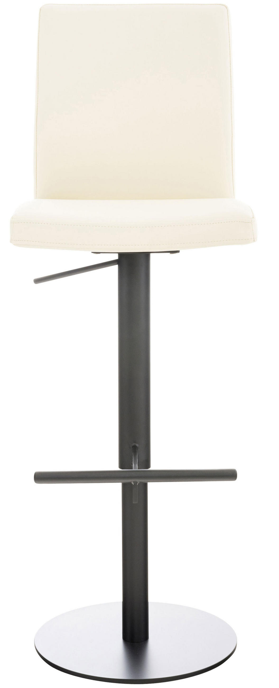 BARHOCKER Cathy, Gestell schwarz, Kunstleder Creme - Creme/Schwarz, Kunststoff/Textil (40/100/49cm) - TPFLiving