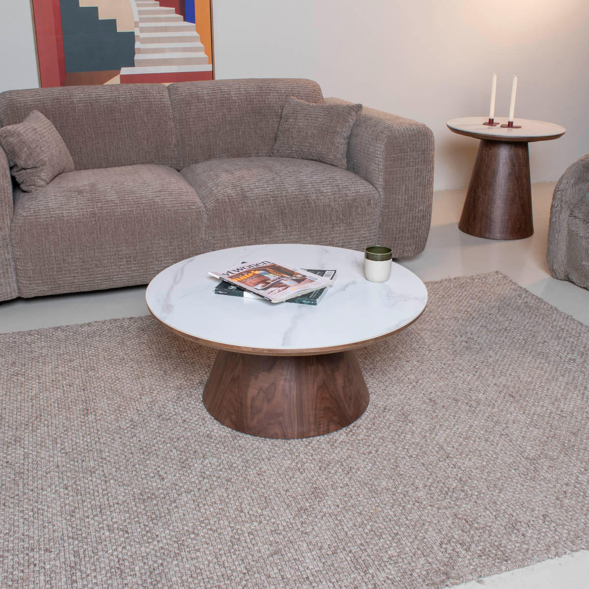 COUCHTISCH aus Keramik 80x80x35cm, dunkelbraun - Dunkelbraun, Holz (80/80/35cm) - Giga Meubel