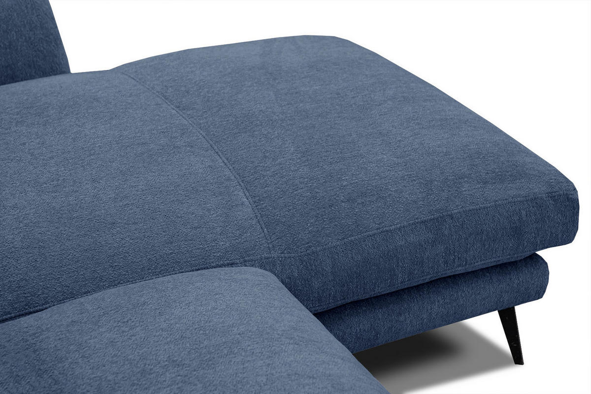 ECKSOFA WINTER 4-Sitzer, dunkelblau - Schwarz/Dunkelblau, Holzwerkstoff/Textil (293/172cm) - Courtois Laville