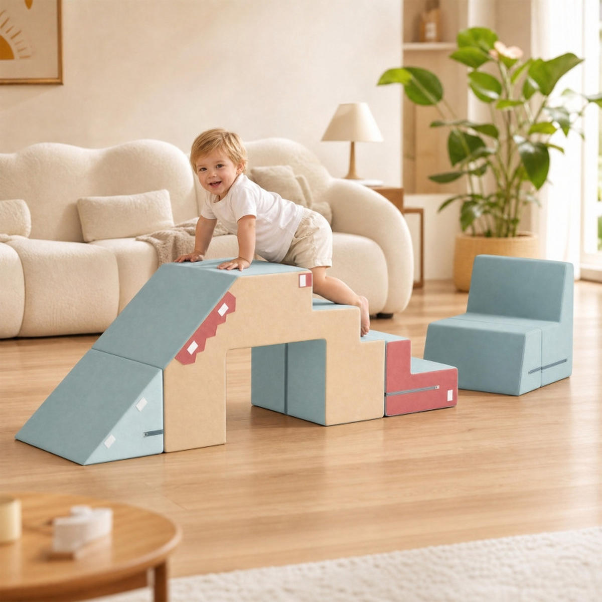 KONSTRUKTIONSSPIELZEUG Bausteine Blau - Multicolor, Kunststoff (39/44/79cm) - Korfee