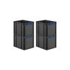 EUROBOX 4x NextGen Color 32x30x40 cm 30 Liter Griffe blau zu, Schwarz - Blau/Schwarz, Kunststoff (30/32/40cm) - PROREGAL