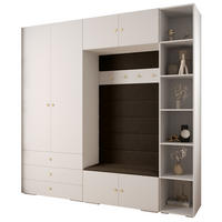 GARDEROBEN-SET 236,7/240/47 - Goldfarben/Schwarz, Holz/Kunststoff (240/236.7/47cm) - Abiks Möbel