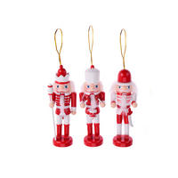 LAALU CHRISTBAUMKUGEL-SET 3 Dekorationen Nussknacker rot mix 12,5 cm - Rot, Holzwerkstoff (20/14/25cm) - LAALU