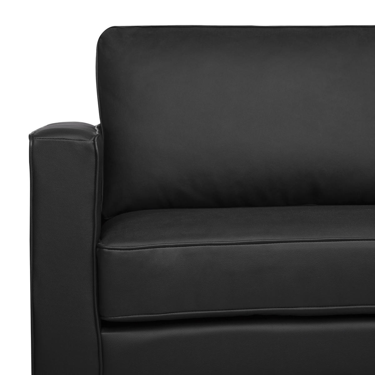 3-SITZER-SOFA Echtleder Schwarz Savalen - Schwarz, Leder/Fell (204/87/91cm) - Beliani