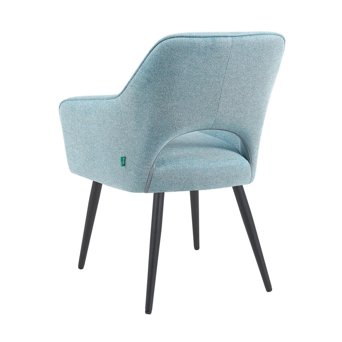 ESSZIMMERSTUHL Mika-Runa - Schwarz/Hellblau, Textil/Metall (60/87/65cm) - DUBI Möbel