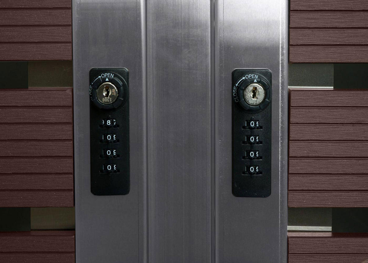 MÜLLTONNENVERKLEIDUNG 3ER Walnuss Dekor - Walnussfarben, Metall (200/120/85cm) - Jamb
