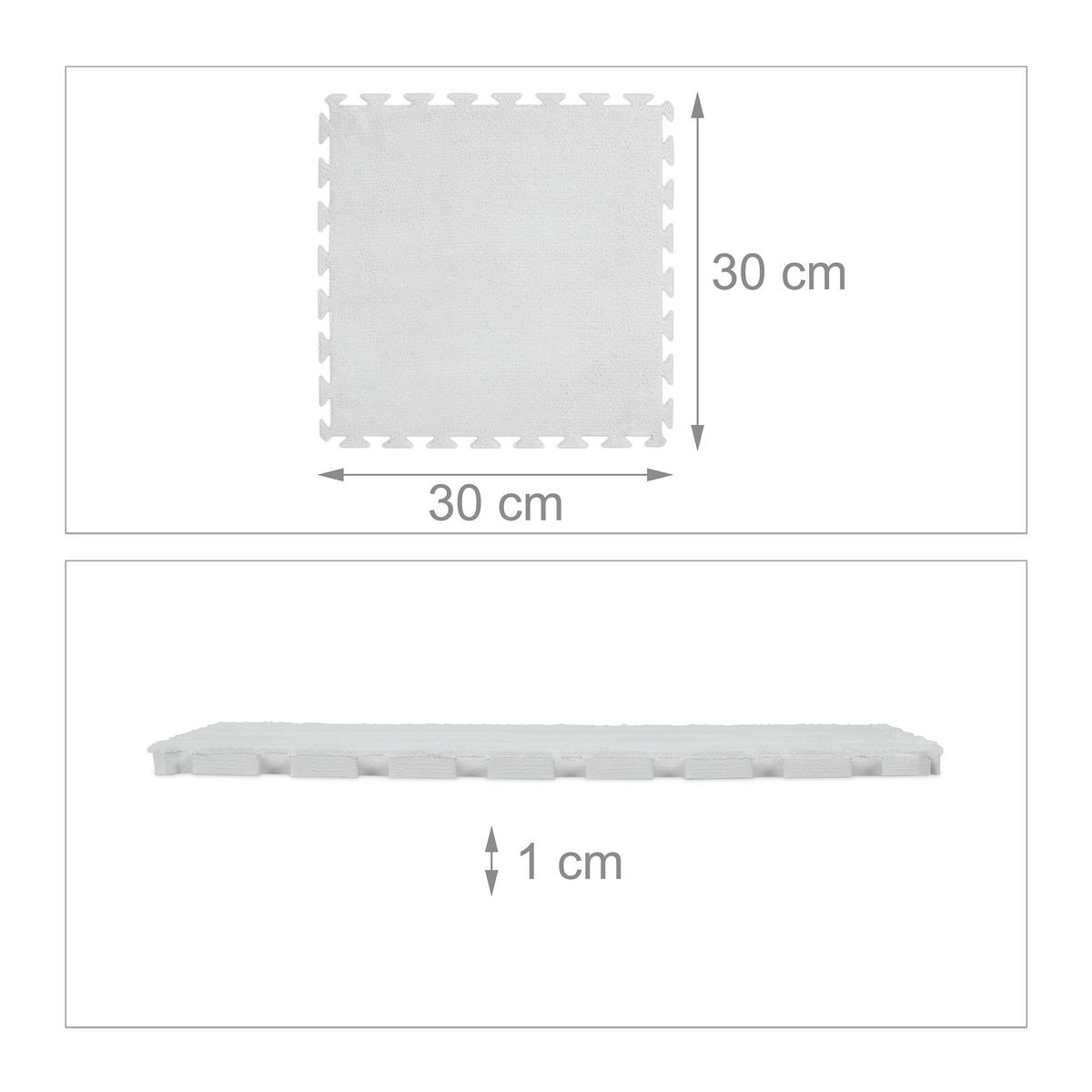 9TLG.PUZZLETEPPICH - Grau, Kunststoff/Textil (30/30cm) - Relaxdays