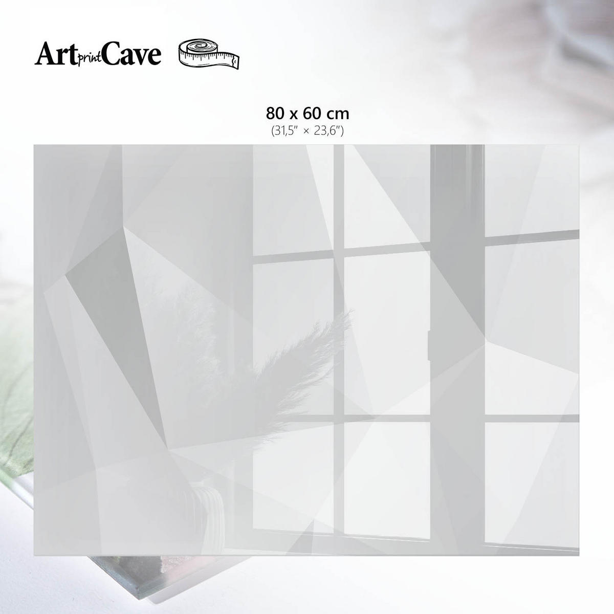 GLASPLATTE 80x60 cm – Subtile Geometrie - Grau, Glas (0.4/80/60cm) - ArtPrintCave