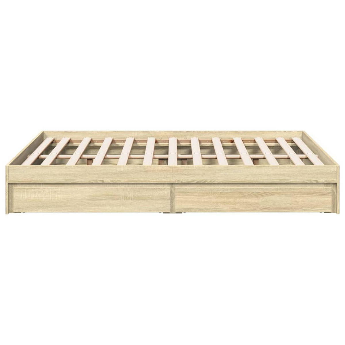 BETTGESTELL Mit Schubladen Sonoma-Eiche 140/200Cm Holzwerkstoff - Braun, Holzwerkstoff (140/200cm) - vidaXL