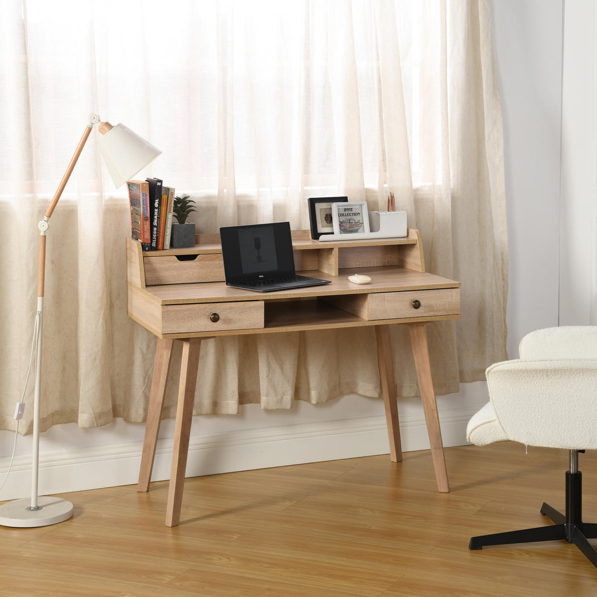 SCHREIBTISCH 100/50/91cm Beige - Beige, Holz/Holzwerkstoff (105/55/90cm) - Urban Meuble