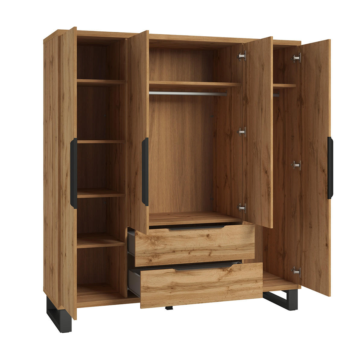 SKŘÍŇ 4DVEŘOVÁ Eden Dřevo - hnědá, kompozitní dřevo (190.7/210.3/60cm) - Petits-meubles