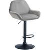 BARHOCKER Samt grau - Schwarz/Grau, Textil/Metall (51/89/52cm) - CLP