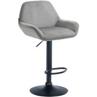 BARHOCKER Samt grau - Schwarz/Grau, Textil/Metall (51/89/52cm) - CLP