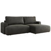 ECKSCHLAFSOFA TONO L Dunkelgrau Velvet - rechts - Dunkelgrau/Schwarz, Kunststoff/Textil (150/260cm) - MKS