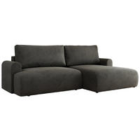 ECKSCHLAFSOFA TONO L Dunkelgrau Velvet - rechts - Dunkelgrau/Schwarz, Kunststoff/Textil (150/260cm) - MKS