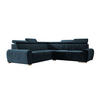 ECKSOFA APOLLO,mit Schlaffunktion und Bettkasten, Farbe: Blau, Velourstoff, Ottomane Links - Blau, Textil (255/255cm) - O-Sofa